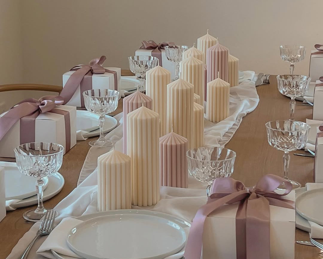 pillar candles bridal shower